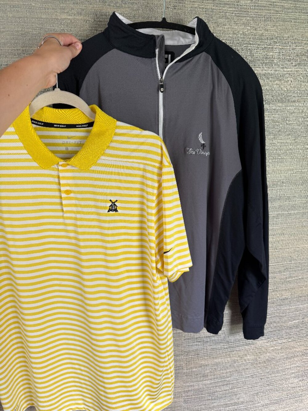 Bundle of Size Large Men’s Golf Club Polo & Long Sleeve Sweater